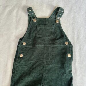 Hanna Andersson Green Corduroy Baby Overalls 12-18 Months